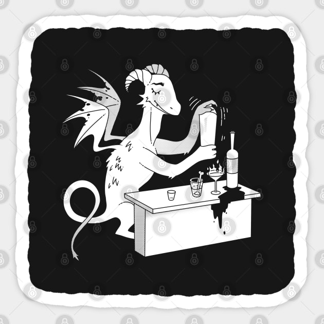 Dragon bartender Sticker by Phantom Donut